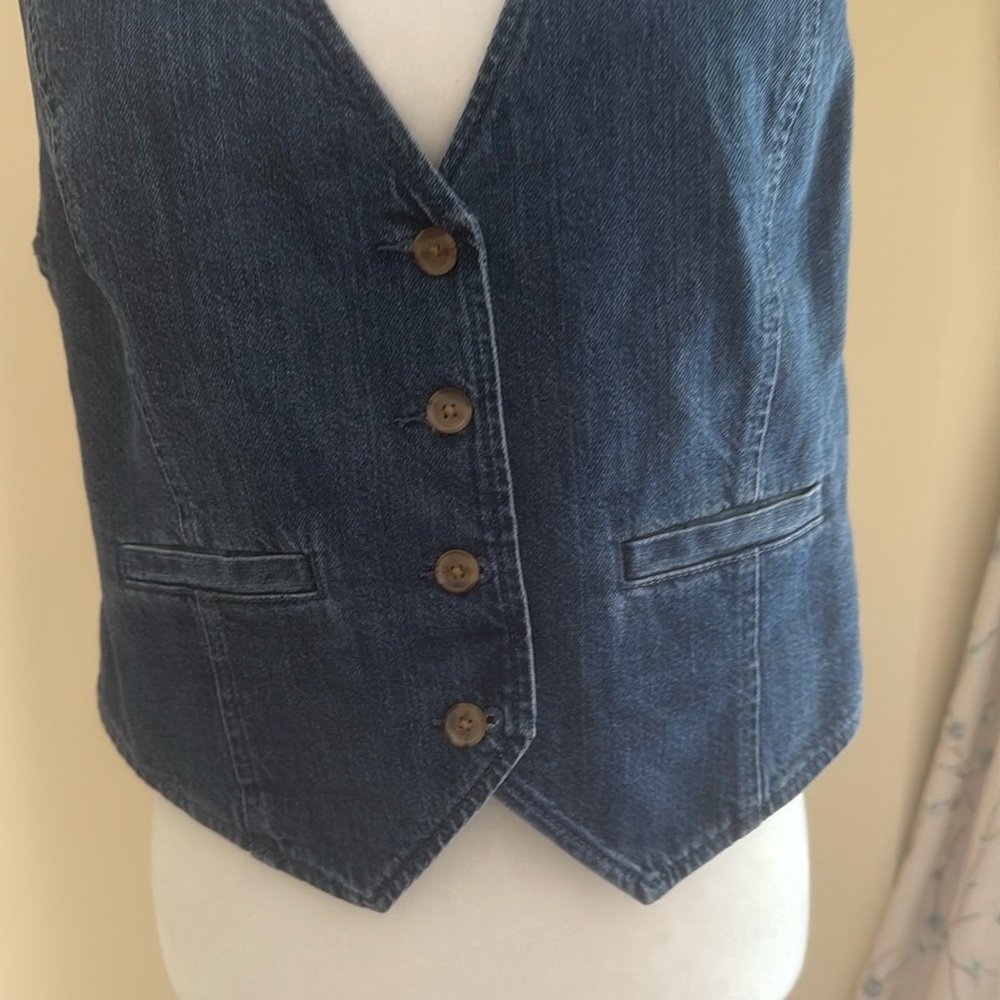 GAP Blue Denim Vest - Picture 2 of 11